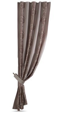 Yakalayışlı güzel bir perde. İzole edilmiş beyaz arkaplan.