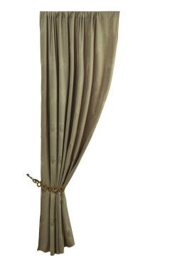 Yakalayışlı güzel bir perde. İzole edilmiş beyaz arkaplan.