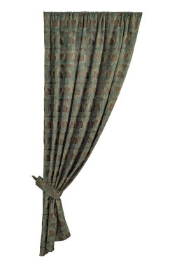 Yakalayışlı güzel bir perde. İzole edilmiş beyaz arkaplan.