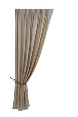 Yakalayışlı güzel bir perde. İzole edilmiş beyaz arkaplan.