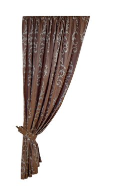 Yakalayışlı güzel bir perde. İzole edilmiş beyaz arkaplan.