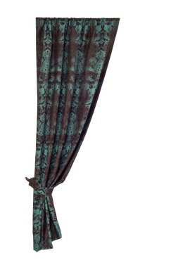 Yakalayışlı güzel bir perde. İzole edilmiş beyaz arkaplan.