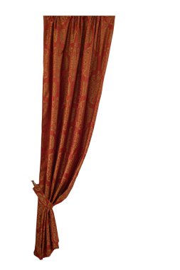 Yakalayışlı güzel bir perde. İzole edilmiş beyaz arkaplan.