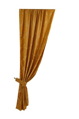 Yakalayışlı güzel bir perde. İzole edilmiş beyaz arkaplan.