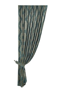 Yakalayışlı güzel bir perde. İzole edilmiş beyaz arkaplan.