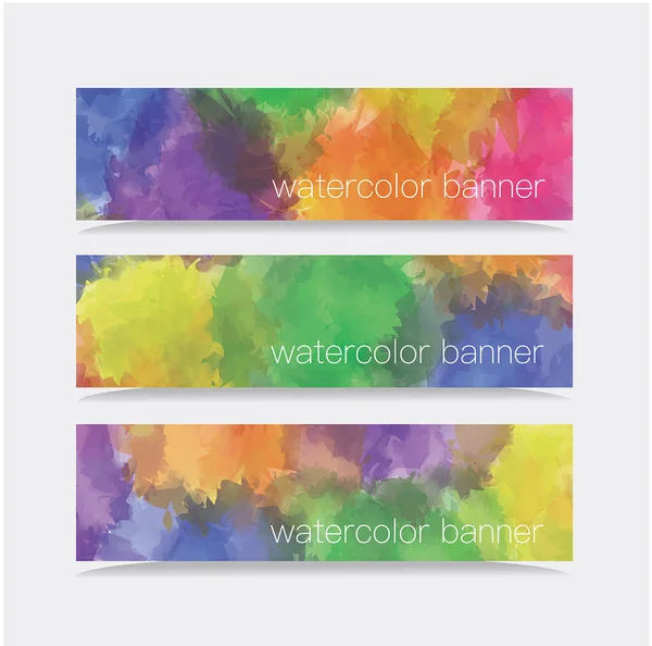 Conjunto de banners de aquarela —  Vetores de Stock