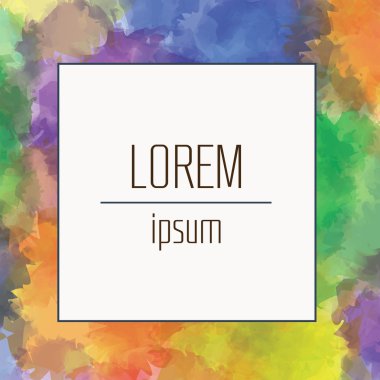 Metniniz için renkli watercolored çerçeve. 
