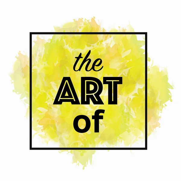 Banner per l'Arte. Sfondo acquerello giallo . — Vettoriale Stock