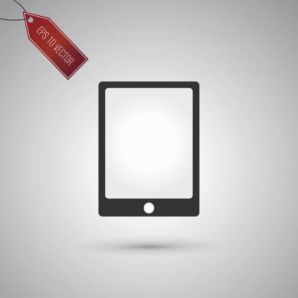 Ícone Tablet isolado no fundo cinza —  Vetores de Stock