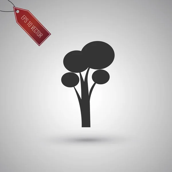Icono del árbol aislado en backgorund gris — Vector de stock