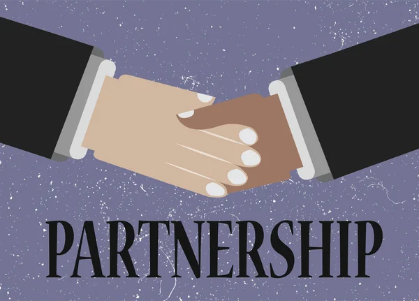 Κουνώντας για την εταιρική σχέση σε bussines τα χέρια — Διανυσματικό Αρχείο