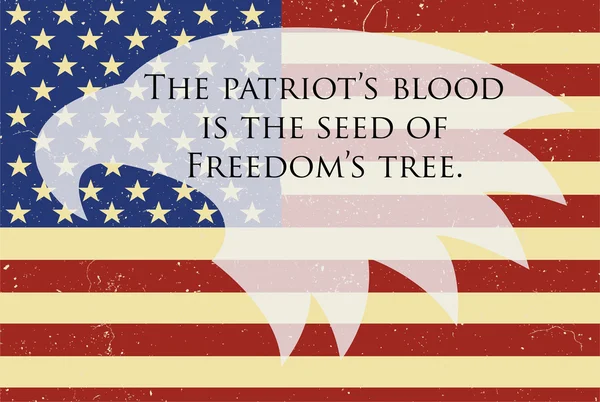 Bandiera del Memorial Day con aquila americana sopra . — Vettoriale Stock