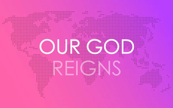 Tanrı'nın Krallığı. Bizim Tanrı Reigns afiş pembe arka plan üzerinde