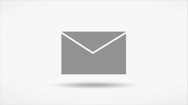 New message 2D icon Animation for Mail Message App — стоковое видео