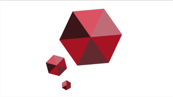 Bolhas de chat vermelho abstrato isolado em branco — Vídeo de Stock