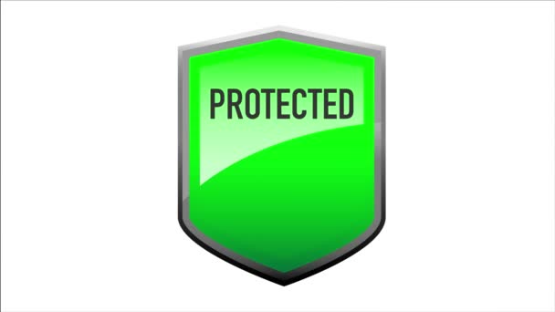 The Concept Of Protection with green Shield — Stock Video