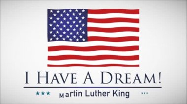 Martin Luther King Day Amerikan bayrağıyla animasyon çekimleri yaptı. Bir hayalim var.
