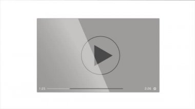Gölgesi olan gerçekçi bir video oynatıcı. Ortam Oynatıcı canlandırması