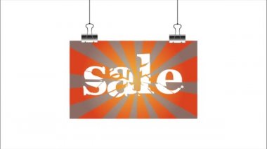 Kelime satışı kıskaçları asılı 4K soyut kusursuz hareket