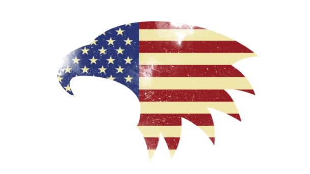 Älska Amerika banner med USA flagga och örn — Stockvideo