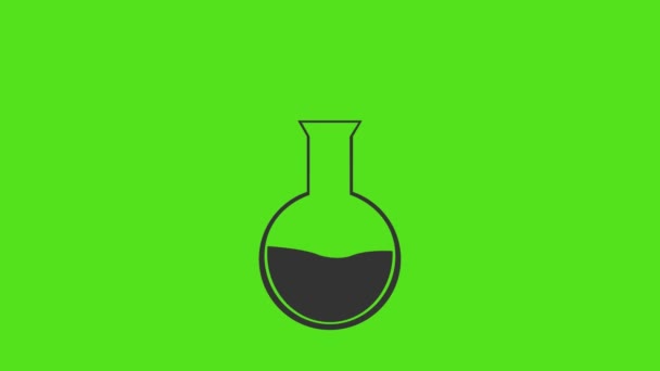 Химические стаканы с колбой Эрленмейера и химикатами для пробирки. — стоковое видео