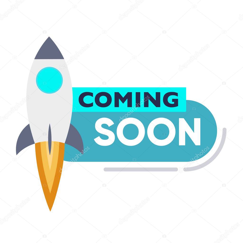 Coming Soon Page Design for Website. Vector illustration