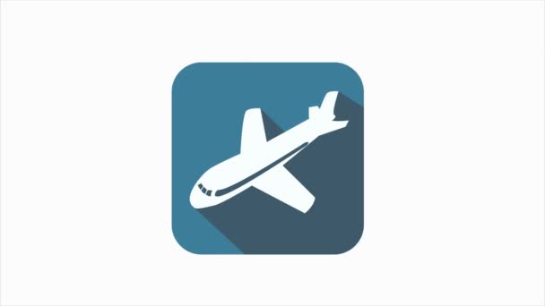Pictograma animată din avion izolată pe fundal alb — Videoclip de stoc