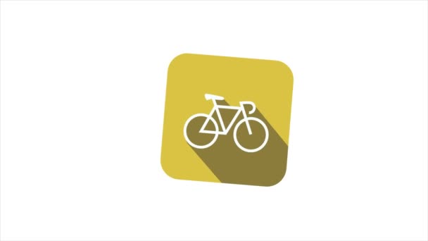 Bisiklet döndürme için beyaz arkaplan üzerinde canlandırılmış simge — Stok video