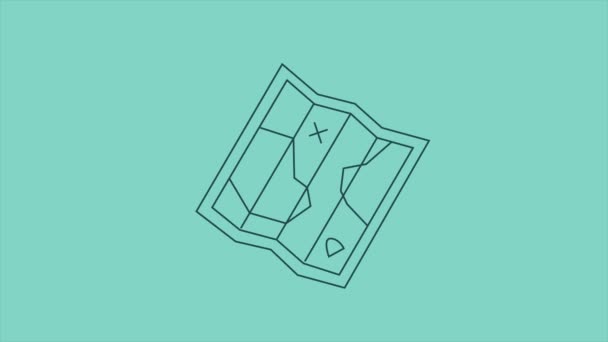 Treasure map animated icon. Motion design — Stock Video