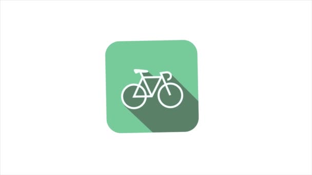 Bicycle animated icon on white background. 4k — Stock Video