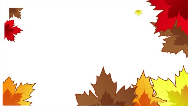 Abstrakcyjna, animowana klatka jesiennych liści klonu. Filmik — Wideo stockowe