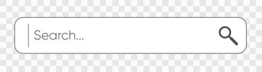 Tarayıcı ve web sitesi için arama çubuğu. Arama pencereleri gri renkte izole edildi. Vektör