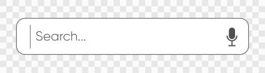 Tarayıcı ve web sitesi için arama çubuğu. Arama pencereleri gri renkte izole edildi. Vektör