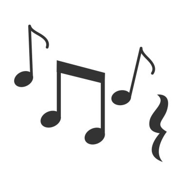 Müzik notaları simgeleri beyaza izole edildi. Vektör illüstrasyonu