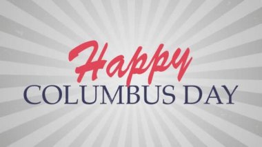Columbus Günün kutlu olsun. Beyaz arkaplanda video illüstrasyonu.