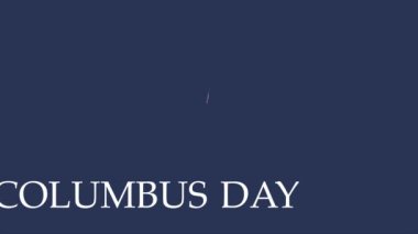 Mutlu Columbus Günü animasyon afişleri. Mavi arkaplanda video illüstrasyonu.