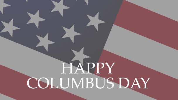 Boldog Kolumbusz napot animált banner. Videó illusztráció fehér háttér. — Stock videók