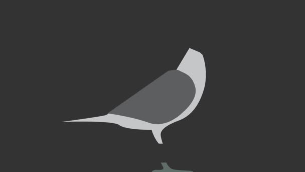 平和は黒で孤立した鳩。モーションデザイン4k — ストック動画