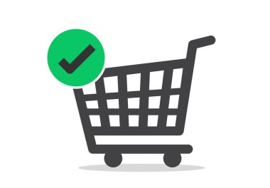 İşaretli alışveriş arabası, siyah izole ikon. Alışveriş arabası.. 