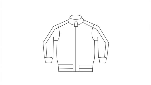 Sport jacket lines icon animation. Mens wear icon. Motion design footage — Stock Video