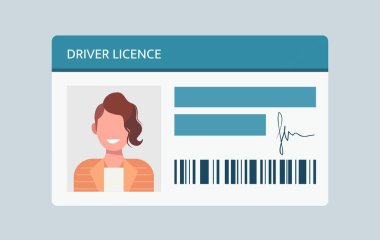 Fotoğrafta ve kimlik numarasında adamın olduğu ehliyet kartı. Vektör