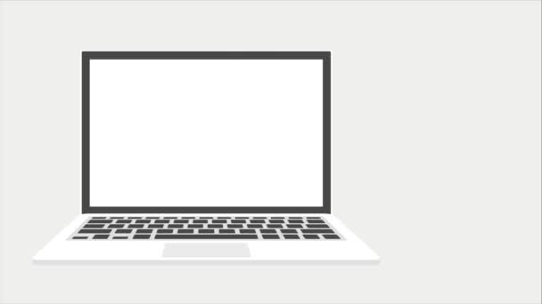 Live webinar concept geen laptop scherm. Kan worden gebruikt voor business concept. 4k geanimeerd — Stockvideo