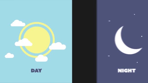 Commutateur animé coloré jour et nuit mode. Animation de forme. — Video