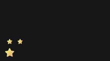 Yıldız değerlendirmesi animasyonu. Siyah arkaplanda dört yıldız sıralaması.