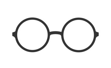 Retro gözlük simgesi beyaza izole edilmiş. Vektör illüstrasyonu