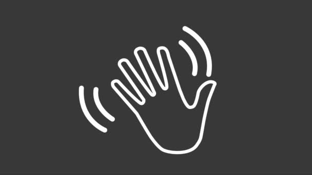 Acenando a mão. Olá bem-vindo ou adeus ícone gesto. Design gráfico de movimento. 4k vídeo — Vídeo de Stock