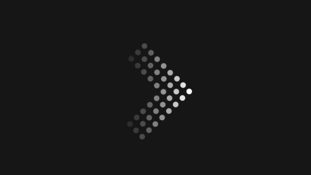 Flechas Señal de animación desde el centro a la derecha sobre un fondo negro — Vídeo de stock
