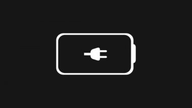 4K Düşük Batarya simgesi - Siyah arkaplanda düşük şarj işareti 