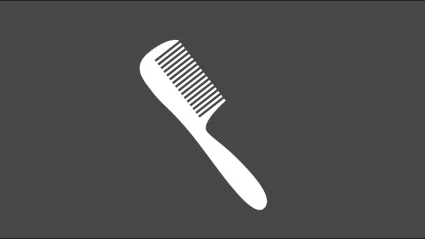 Hairbrush cabelo pente escova ícone animação. Equipamento de beleza de cabeleireiro de cuidados de moda isolado — Vídeo de Stock