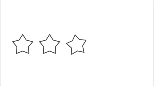 Beş Dereceli Yıldız Ürün Kalitesi animasyonu beyaza. Hareket tasarımı — Stok video